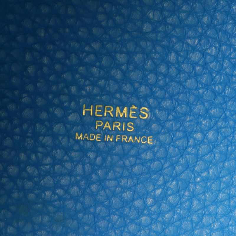 HERMES Clemence皮革Picotin PM金扣手挽袋 Bleu Zanzibar-11