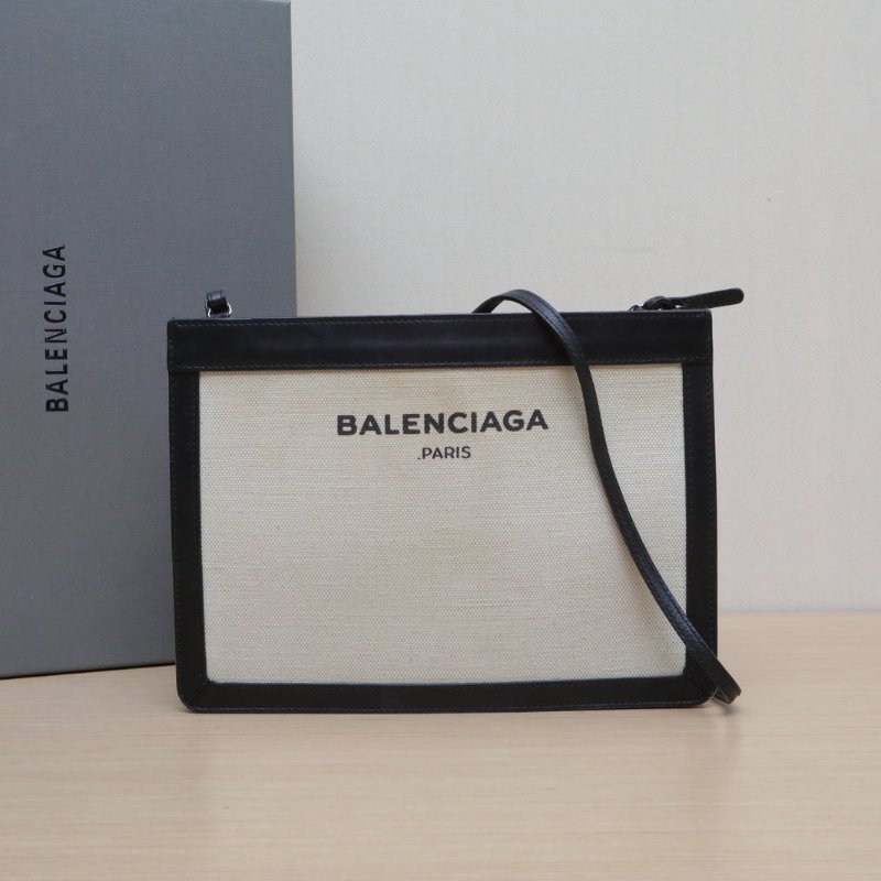 BALENCIAGA 拼色帆布風琴包斜挎包肩背包-0