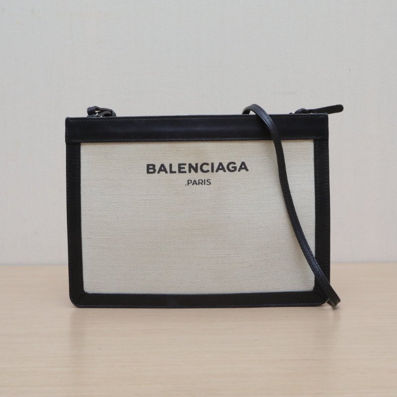 BALENCIAGA 拼色帆布風琴包斜挎包肩背包-1
