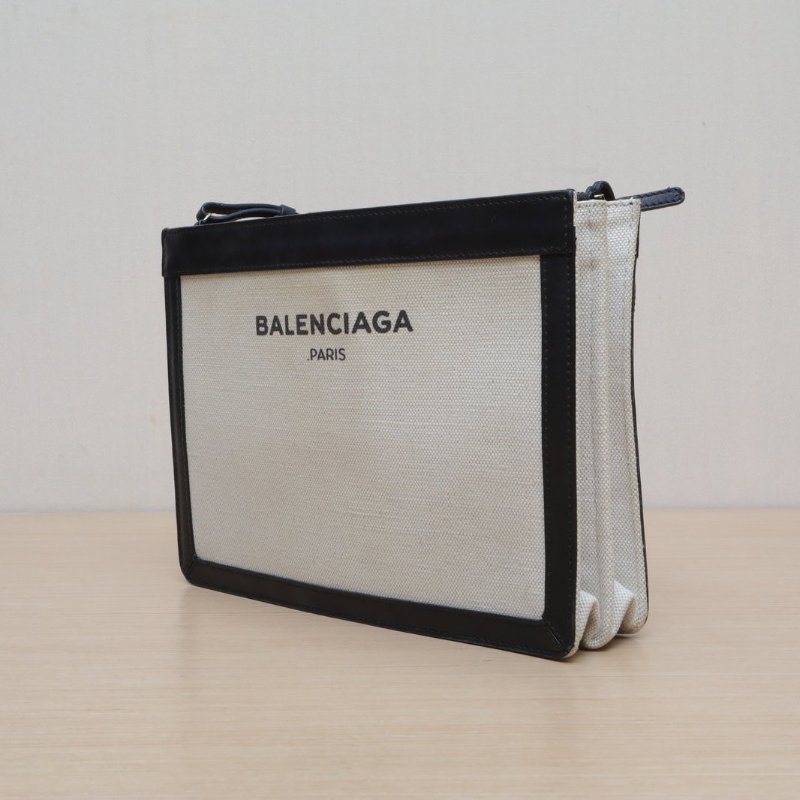 BALENCIAGA 拼色帆布風琴包斜挎包肩背包-3