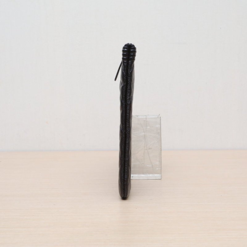 CHANEL Leboy手拿包27黑色荔枝牛皮25開金扣肩背包-2