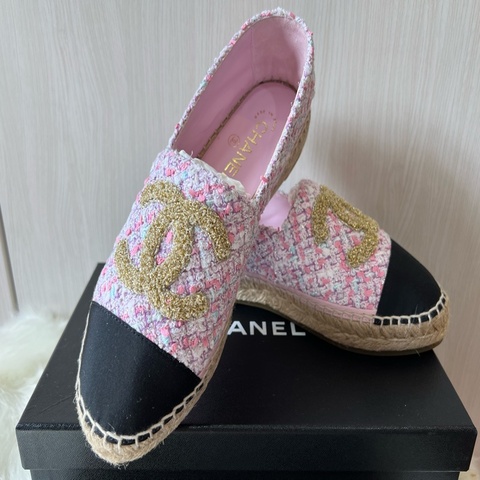 Chanel小香香奈兒超美毛呢漁夫鞋（全新閒置品）