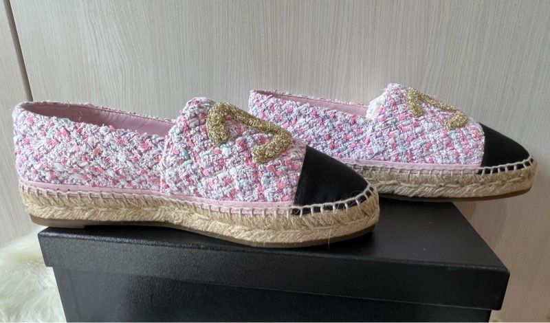 Chanel小香香奈兒超美毛呢漁夫鞋（全新閒置品）-2