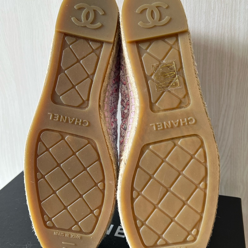 Chanel小香 香奈兒超美毛呢漁夫鞋(全新閒置品)-5