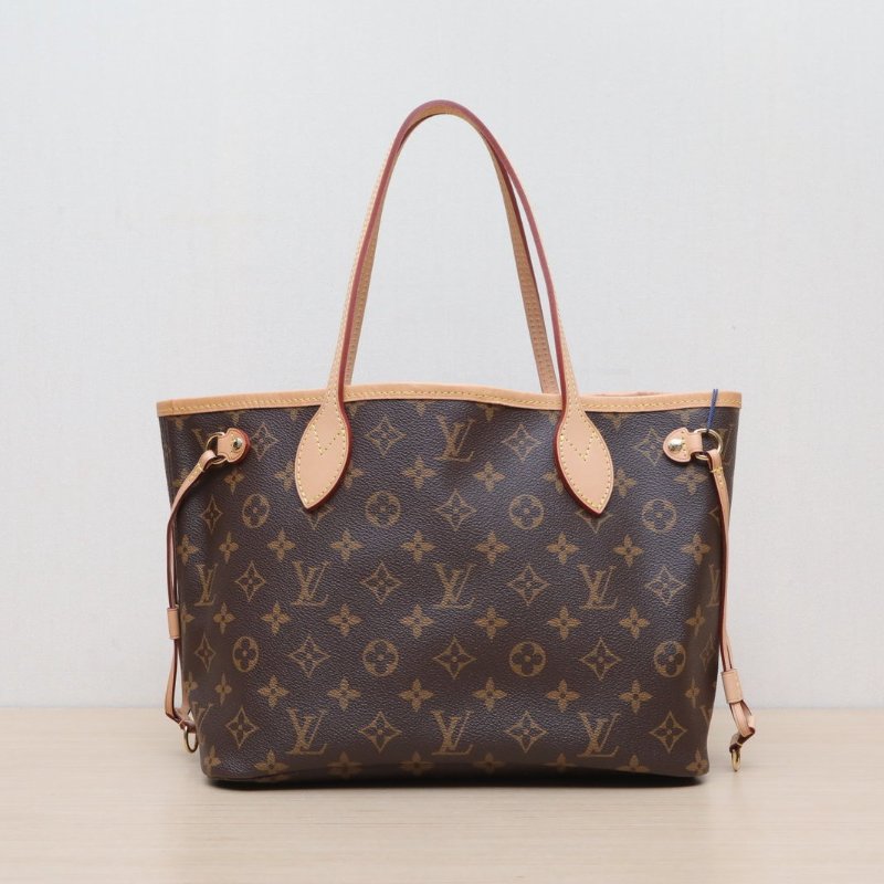 LOUIS VUITTON Neverfull小號29配子袋玫紅內裏老花PVC金扣2021肩背包-1