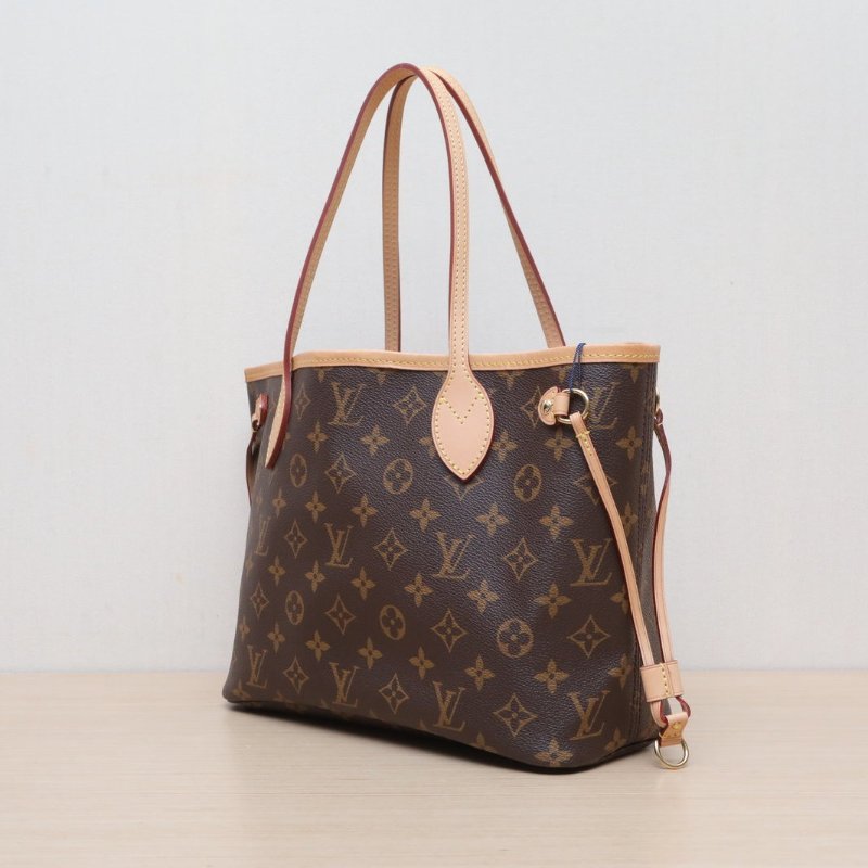 LOUIS VUITTON Neverfull小號29配子袋玫紅內裏老花PVC金扣2021肩背包-4