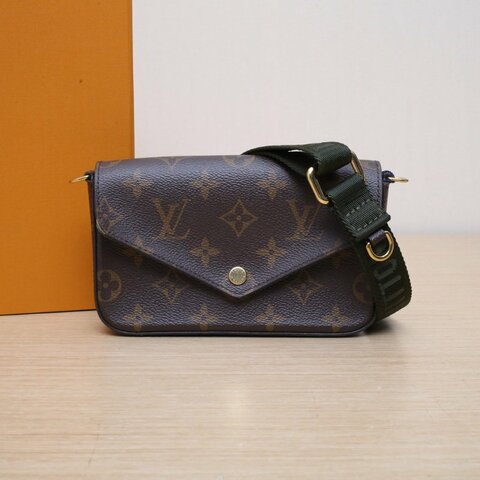 LOUIS VUITTON FelicieStrapGo新三合一寬肩帶老花PVC晶片肩背包