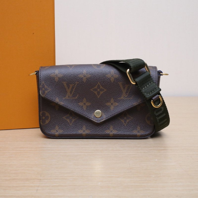 LOUIS VUITTON FelicieStrapGo新三合一寬肩帶老花PVC晶片肩背包-0