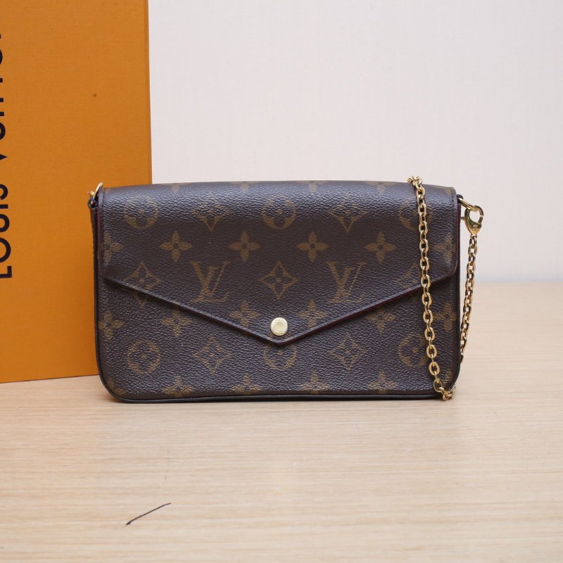 LOUIS VUITTON POCHETTEFELICIE三合一鏈條包PVC2020老花肩背包-0