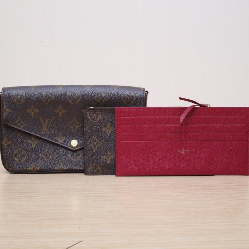 LOUIS VUITTON POCHETTEFELICIE三合一鏈條包PVC2020老花肩背包-1