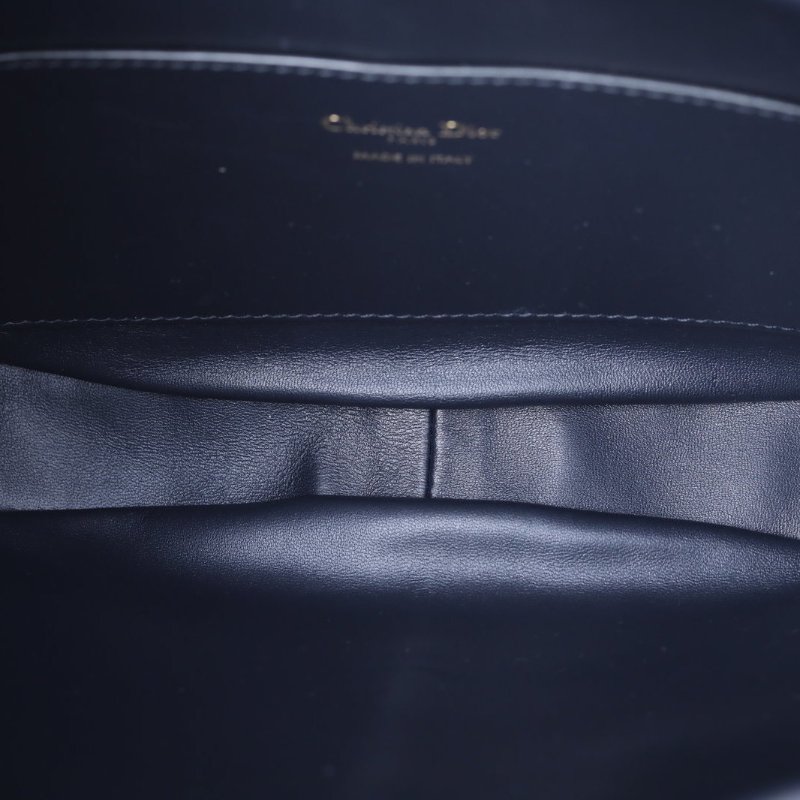 DIOR 墨藍色帆布金扣2024水桶包Nolita吊籃包配可拆卸肩帶肩背包-2