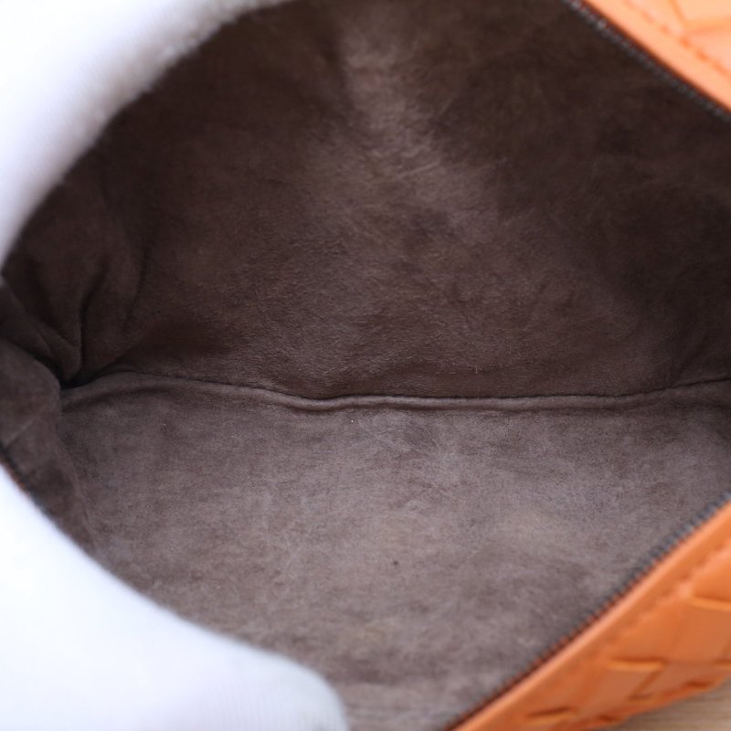 BOTTEGA VENETA 橘色羊皮鎢鋼扣單肩包肩背包-2