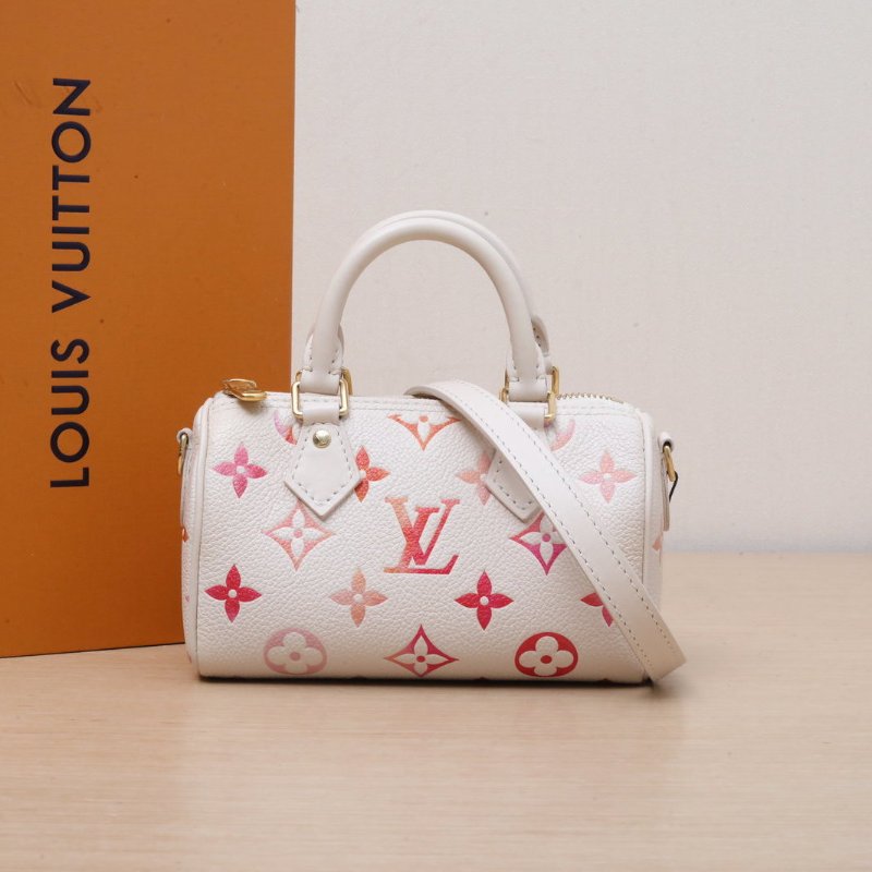 LOUIS VUITTON 米色牛皮晶片SpNano16新款漸變草莓牛奶肩背包-0