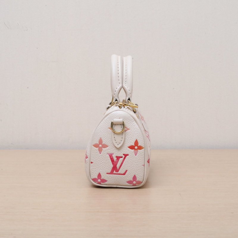 LOUIS VUITTON 米色牛皮晶片SpNano16新款漸變草莓牛奶肩背包-3