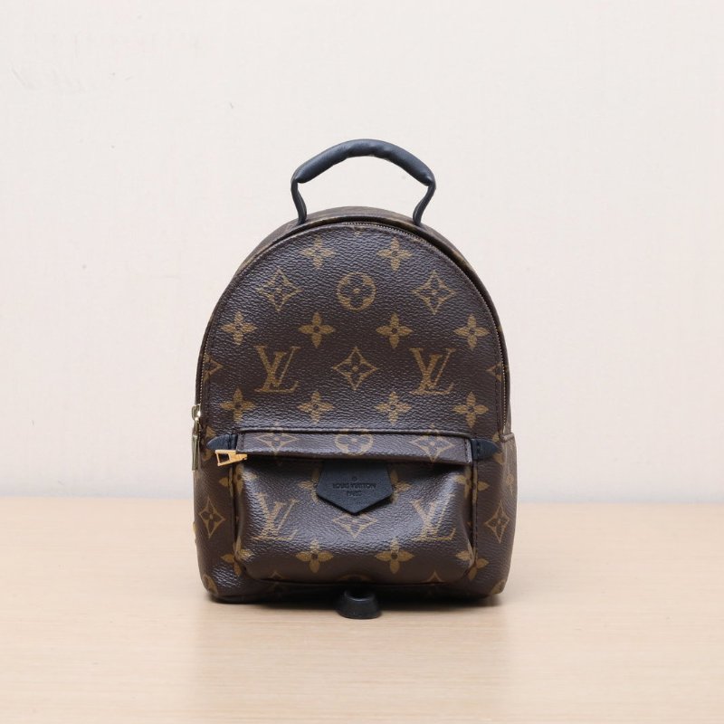 LOUIS VUITTON PalmSprings小書包Mini17新款拉鏈外露老花PVC晶片肩背包-1