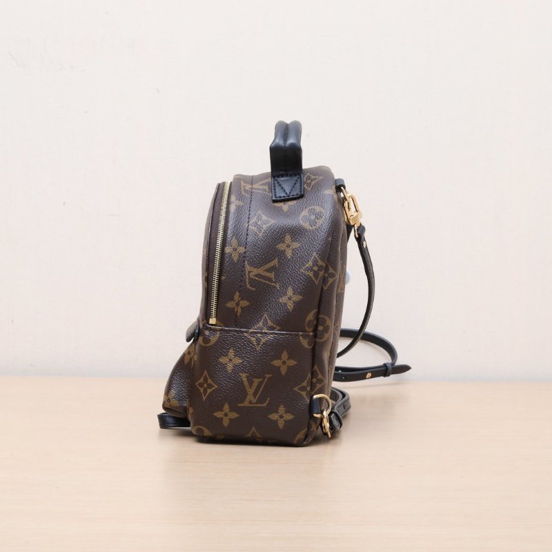 LOUIS VUITTON PalmSprings小書包Mini17新款拉鏈外露老花PVC晶片肩背包-4