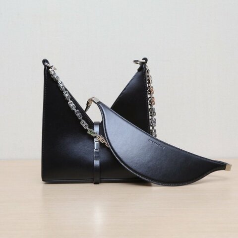 GIVENCHY CUT-OUTMini20黑色牛皮銀扣肩背包