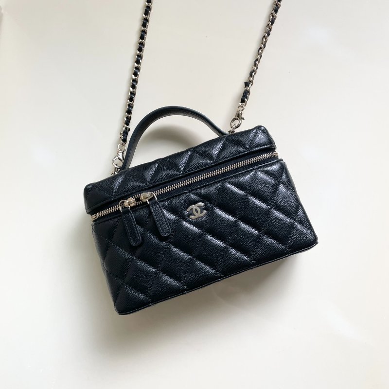 全新 CHANEL LP飯盒包 黑金 荔枝牛皮 小C釦-0