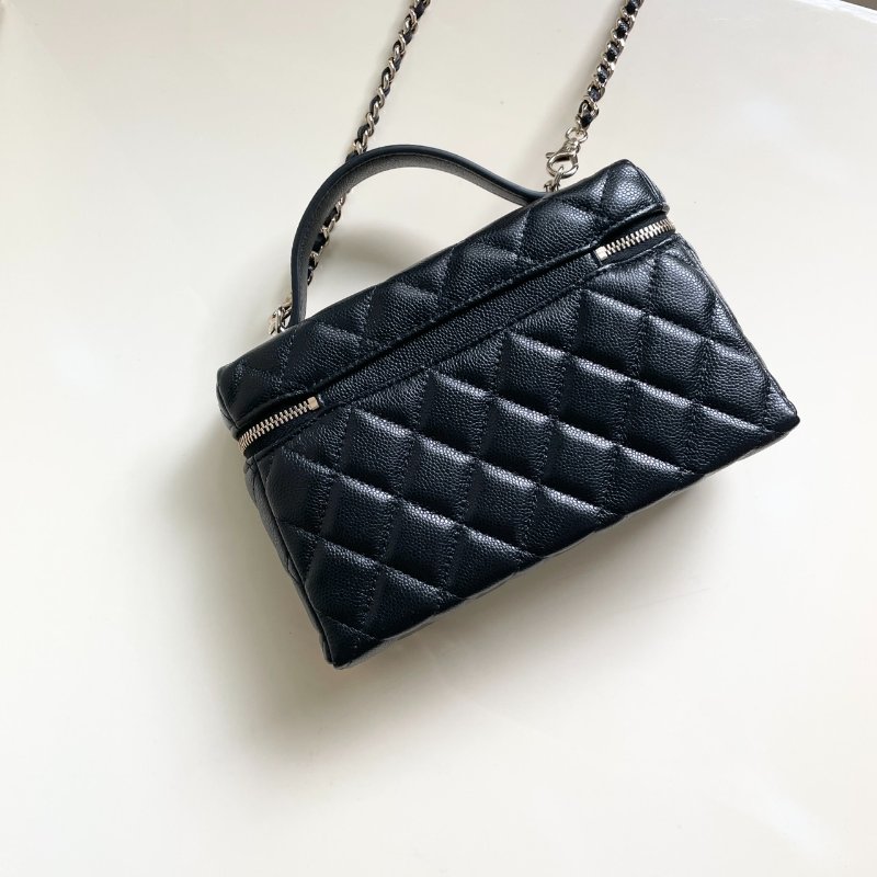 全新 CHANEL LP飯盒包 黑金 荔枝牛皮 小C釦-1