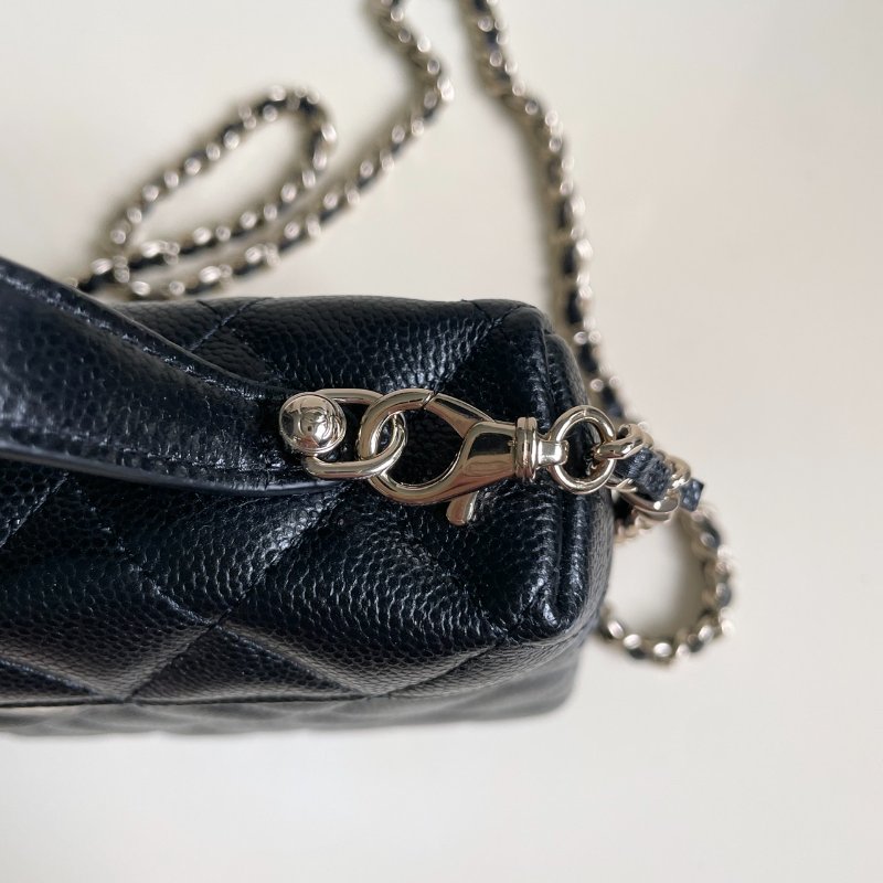 全新 CHANEL LP飯盒包 黑金 荔枝牛皮 小C釦-2