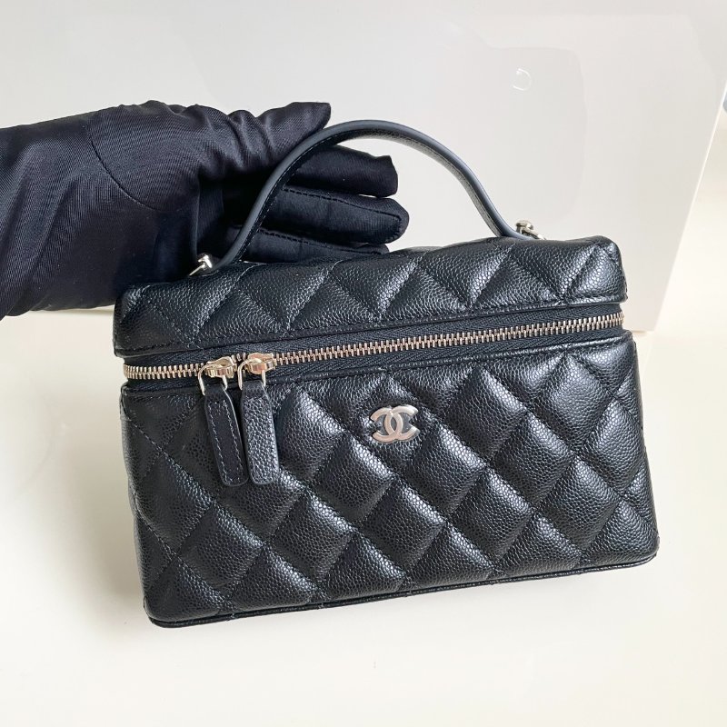 全新 CHANEL LP飯盒包 黑金 荔枝牛皮 小C釦-6