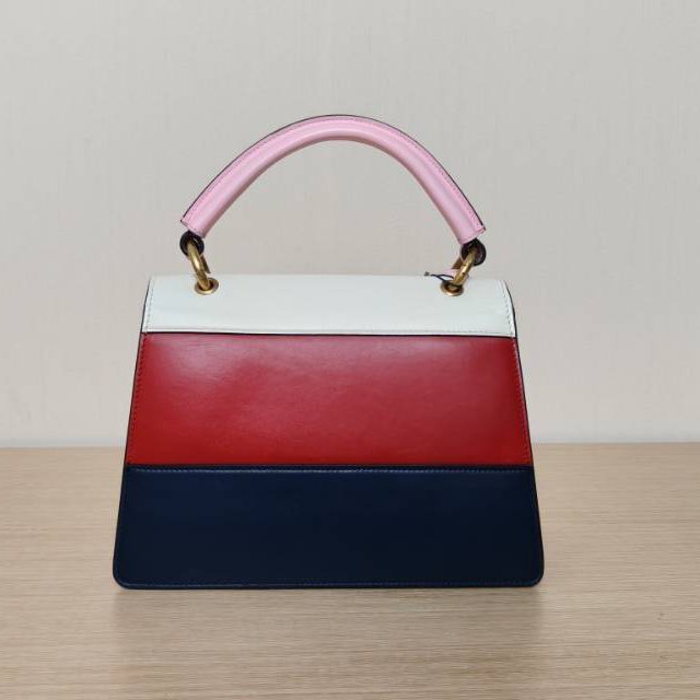 GUCCI QueenMargaret瑪格麗特皇后蜜蜂手提斜挎包小號25.5拼色牛皮金扣肩背包-2