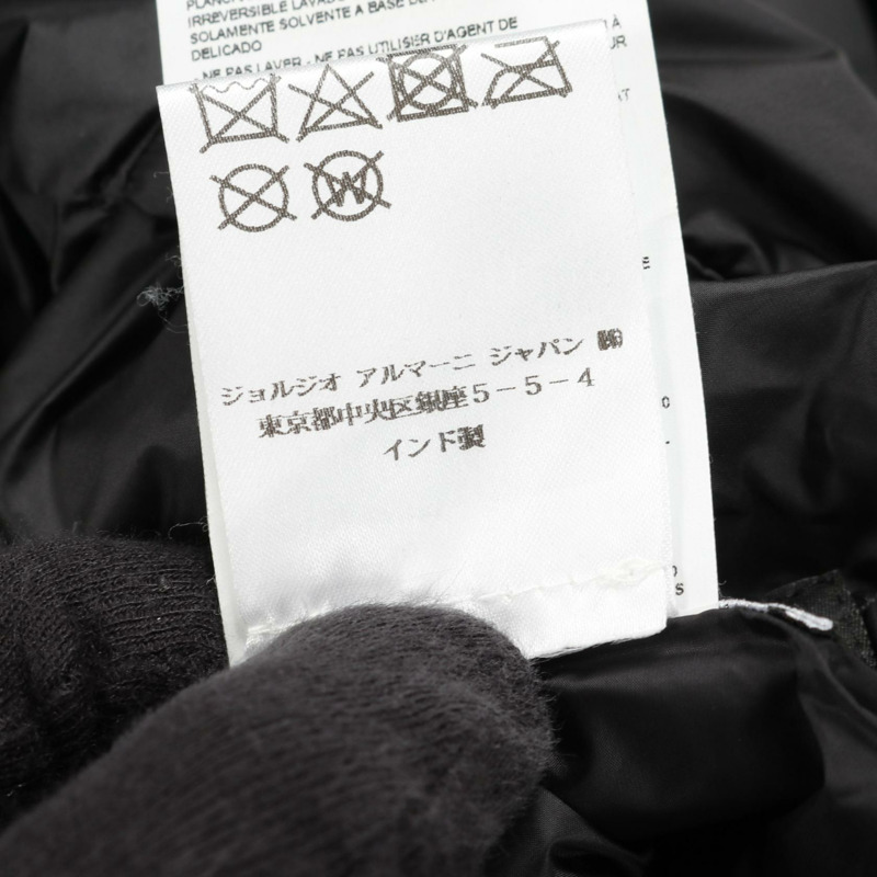 Emporio Armani 帶帽夾克,皮革尼龍材質,黑色 #01,二手男款-4