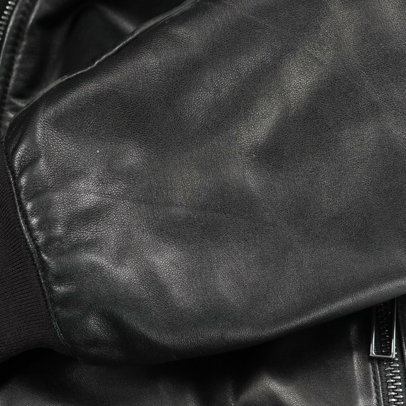 Emporio Armani 帶帽夾克,皮革尼龍材質,黑色 #01,二手男款-9