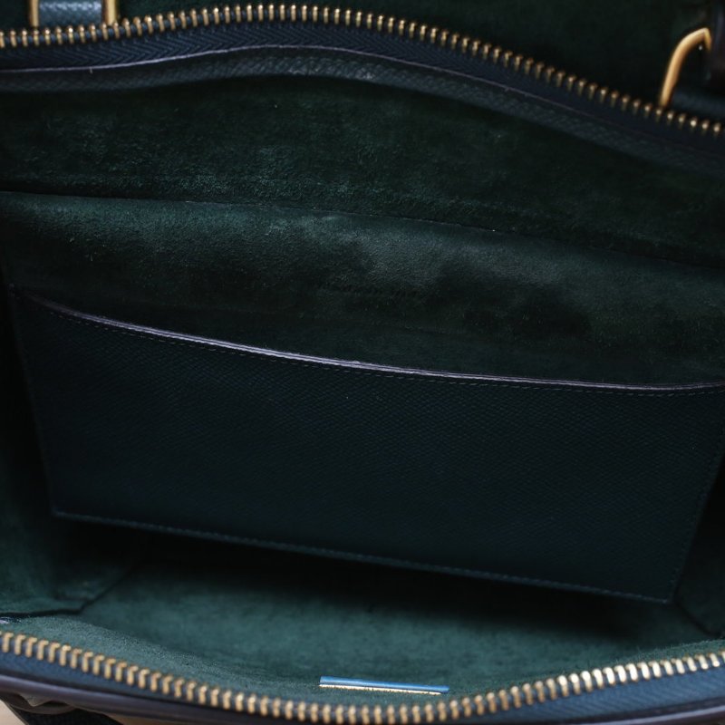 CELINE Belt鯰魚包Micro24綠色牛皮金扣肩背包-4