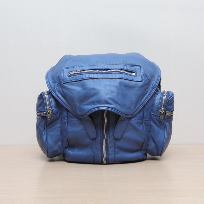 ALEXANDER WANG 藍色羊皮雙肩包Marti三肩帶肩背包-0