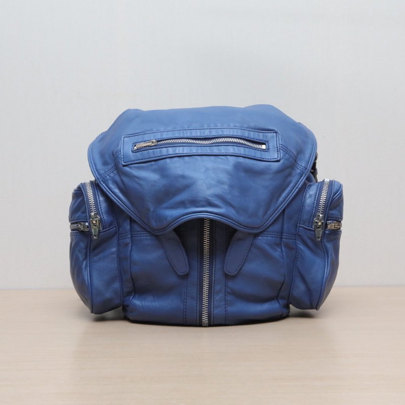 ALEXANDER WANG 藍色羊皮雙肩包Marti三肩帶肩背包-1