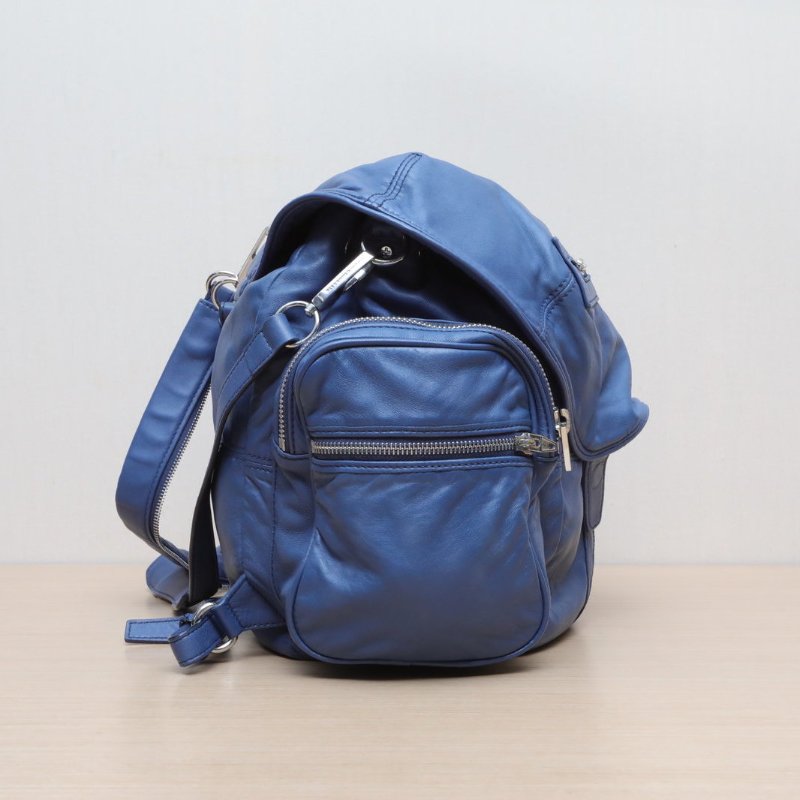 ALEXANDER WANG 藍色羊皮雙肩包Marti三肩帶肩背包-3