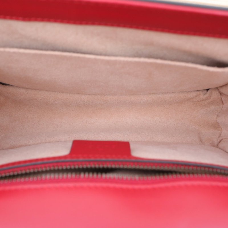 GUCCI QueenMargaret瑪格麗特皇后蜜蜂寬肩帶斜挎包22.5拼色牛皮金扣肩背包-2