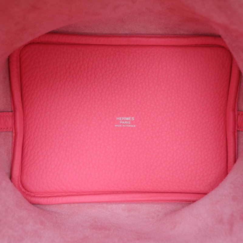 HERMES Picotin18菜籃子8W新唇膏粉TC皮W刻銀扣肩背包-2