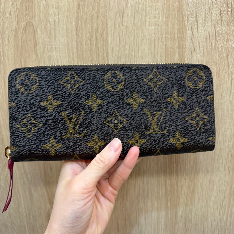 LV 原花金釦Clemence拉鍊8卡長夾M60742-0