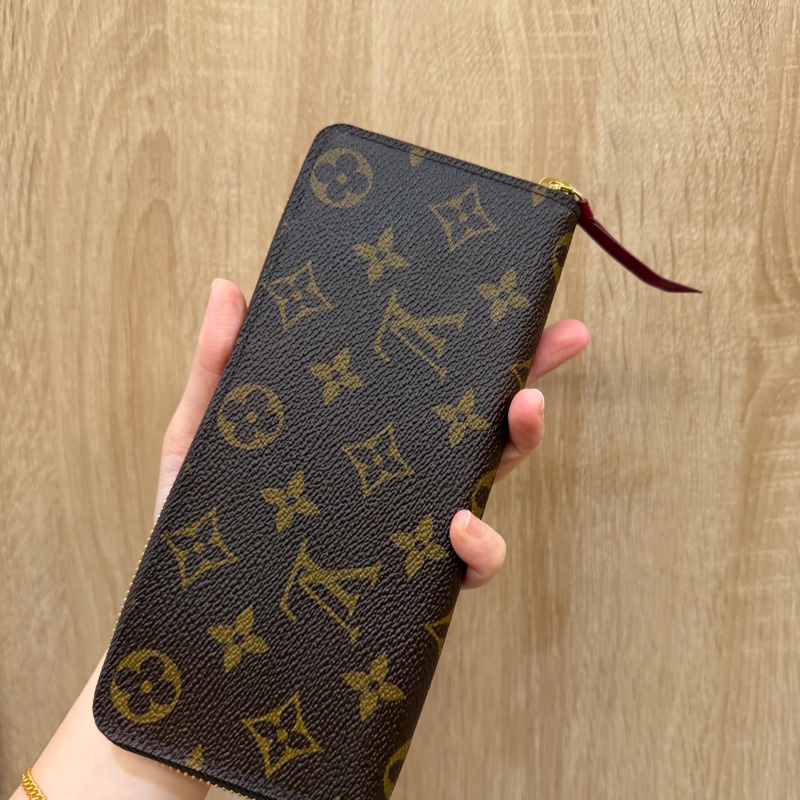 LV 原花金釦Clemence拉鍊8卡長夾M60742-5