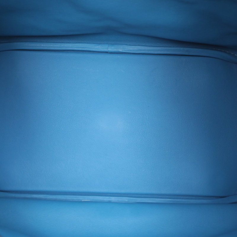 HERMES Lindy3075牛仔藍Swift皮框K銀扣肩背包-2