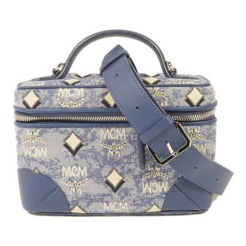 MCM 帆布Vanity Case銀扣手挽肩背兩用袋