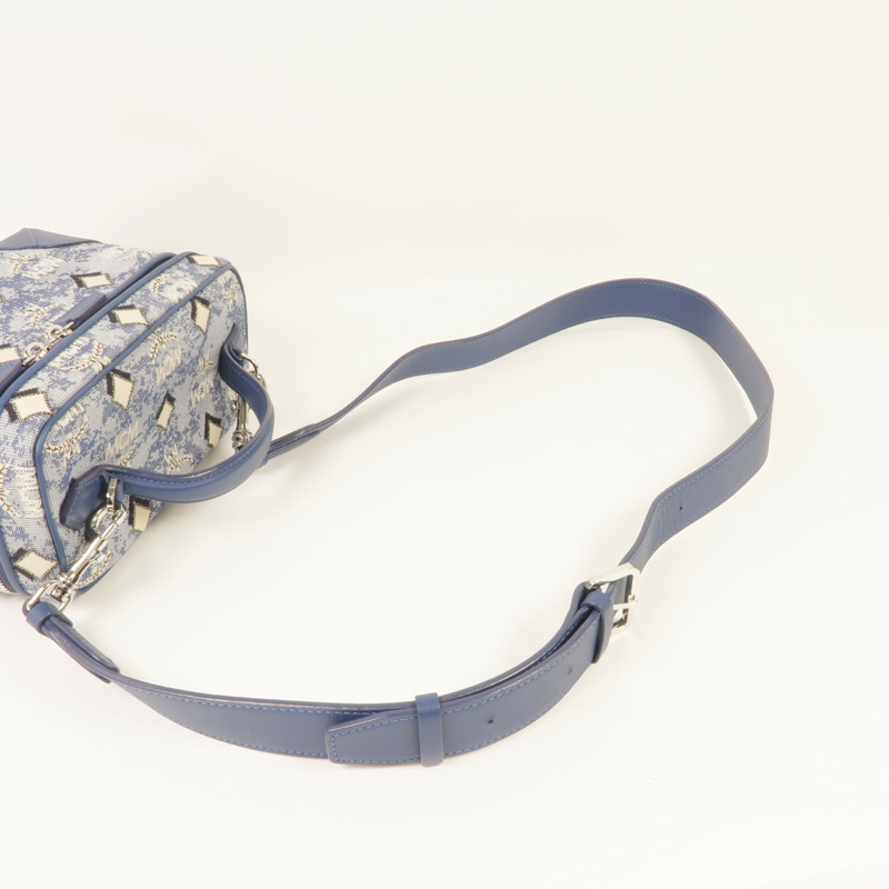 MCM 帆布Vanity Case銀扣手挽肩背兩用袋-4