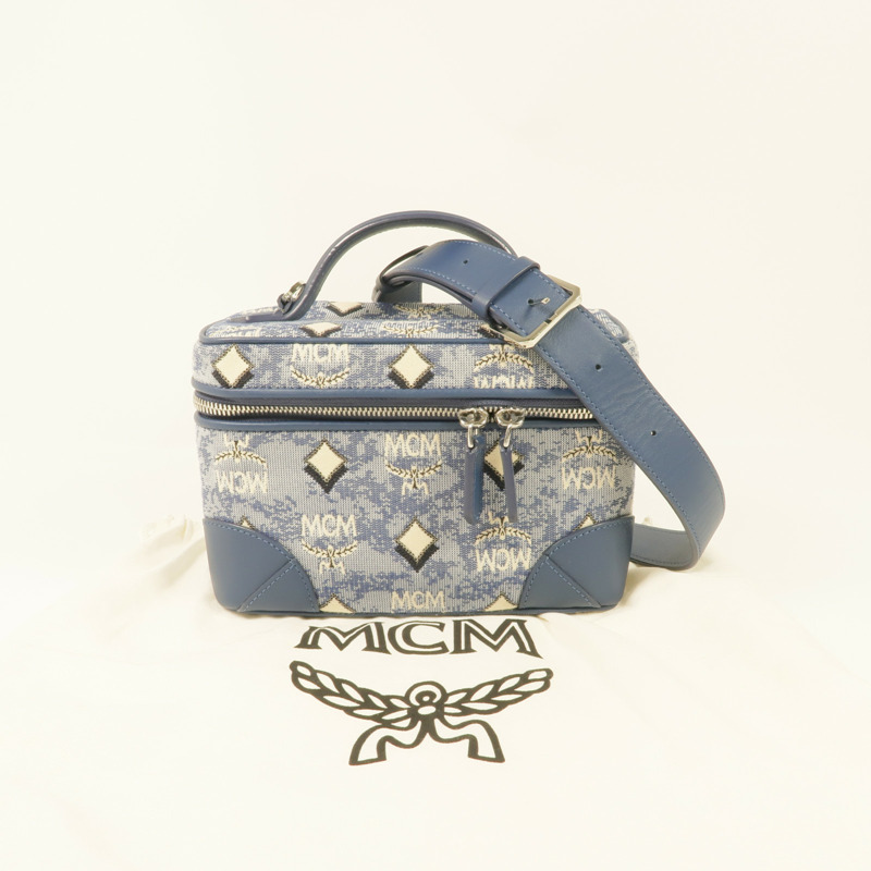 MCM 帆布Vanity Case銀扣手挽肩背兩用袋-16