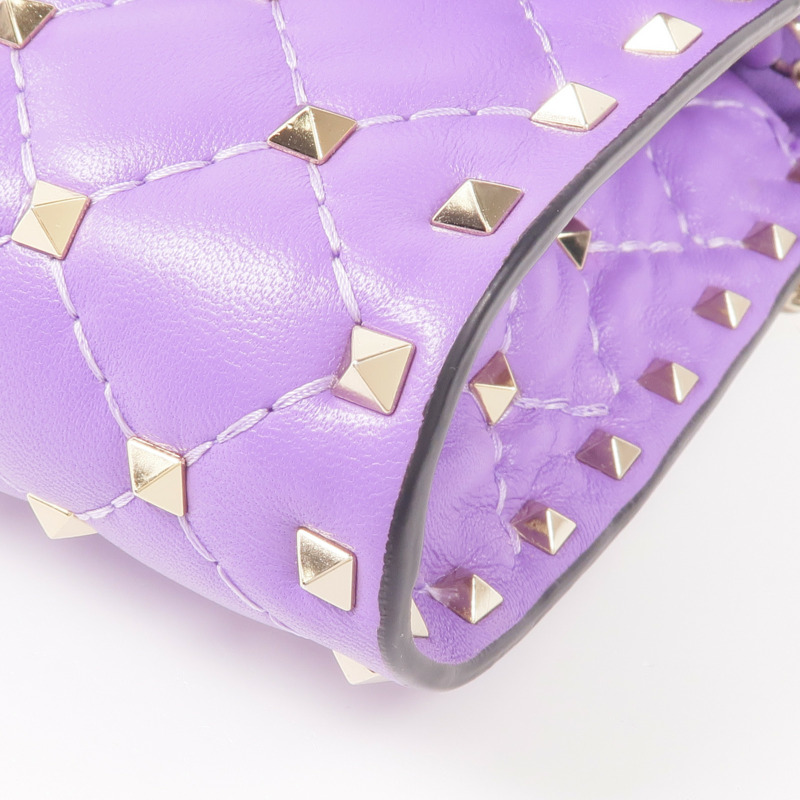 Valentino 羊皮皮革Rockstud Shoulder Bag金扣鏈帶肩背袋-5