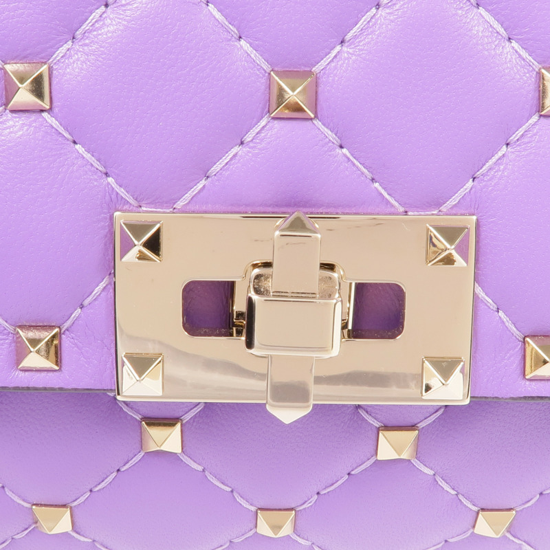 Valentino 羊皮皮革Rockstud Shoulder Bag金扣鏈帶肩背袋-9