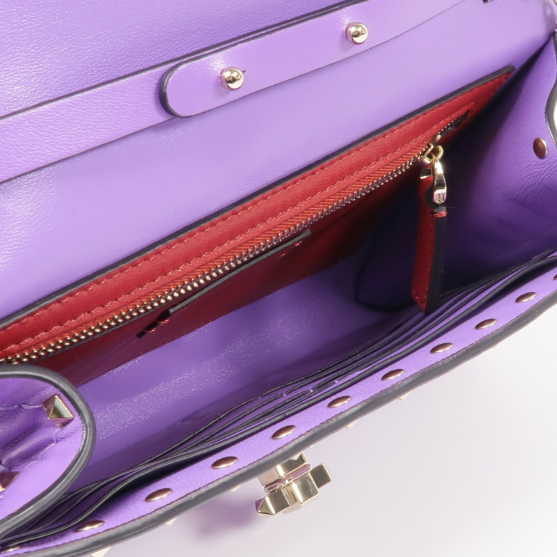 Valentino 羊皮皮革Rockstud Shoulder Bag金扣鏈帶肩背袋-10