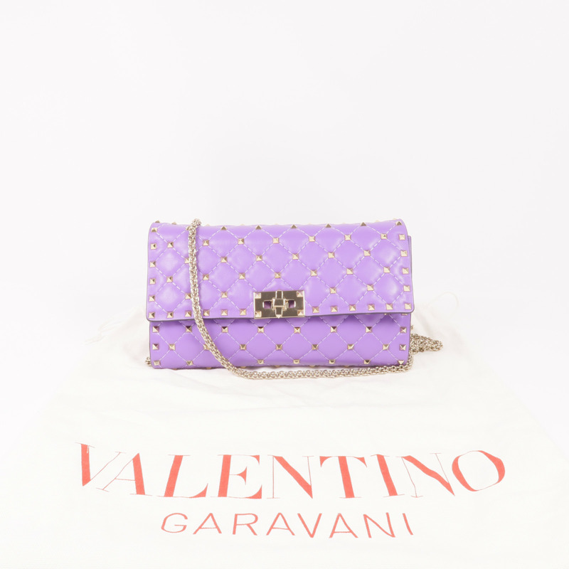 Valentino 羊皮皮革Rockstud Shoulder Bag金扣鏈帶肩背袋-13