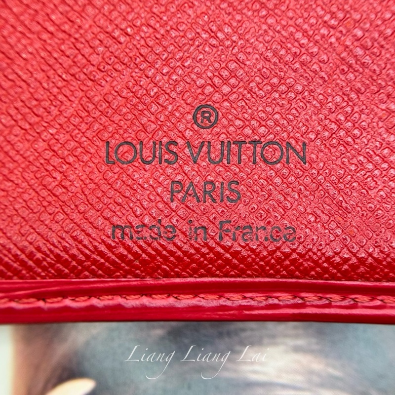 Louis Vuitton 經典EPI牛皮水波紋對折扣式紅色短夾-2
