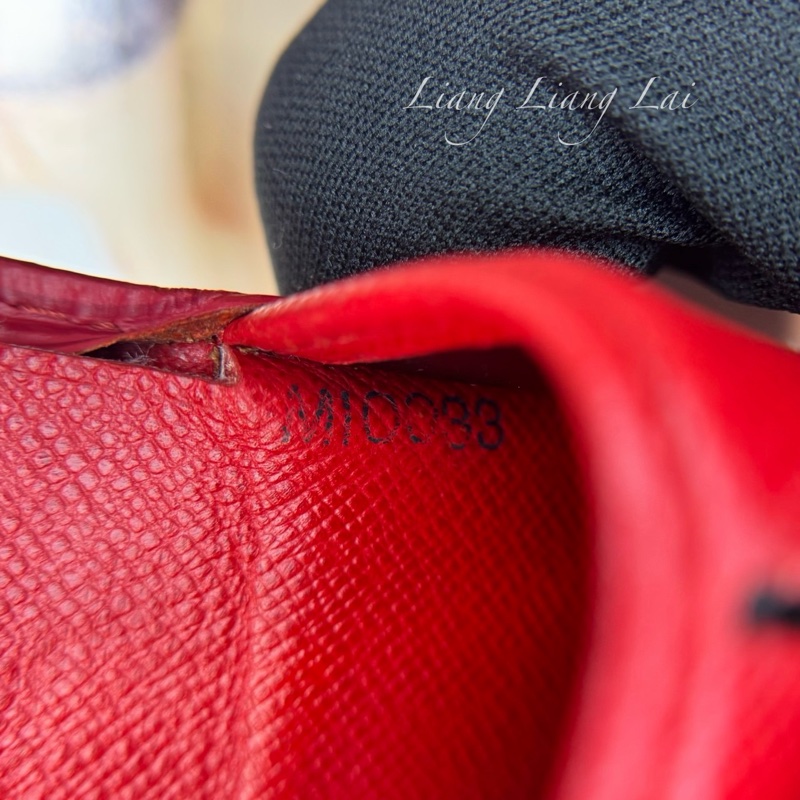Louis Vuitton 經典EPI牛皮水波紋對折扣式紅色短夾-3