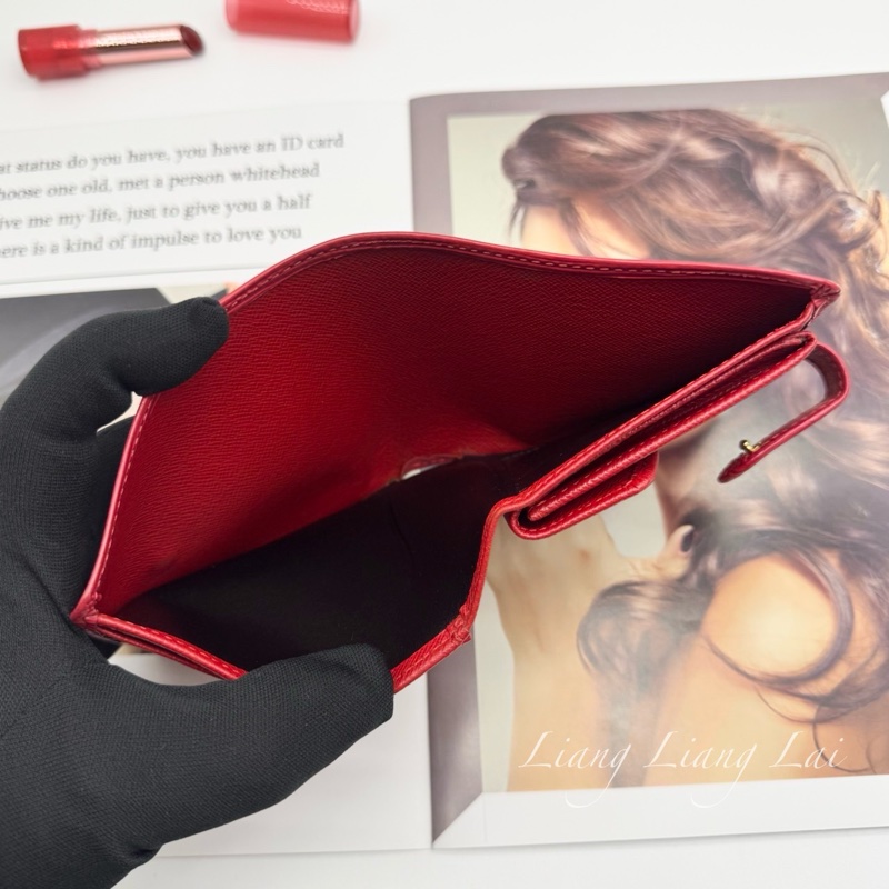 Louis Vuitton 經典EPI牛皮水波紋對折扣式紅色短夾-6