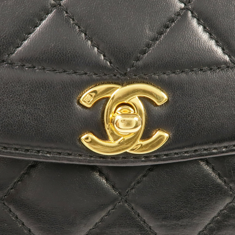 CHANEL 羊皮皮革Shoulder Bag金扣肩背袋-10