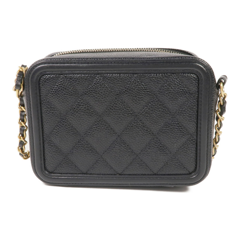 CHANEL 牛皮皮革Filigree Camera Bag金扣鏈帶肩背袋-1