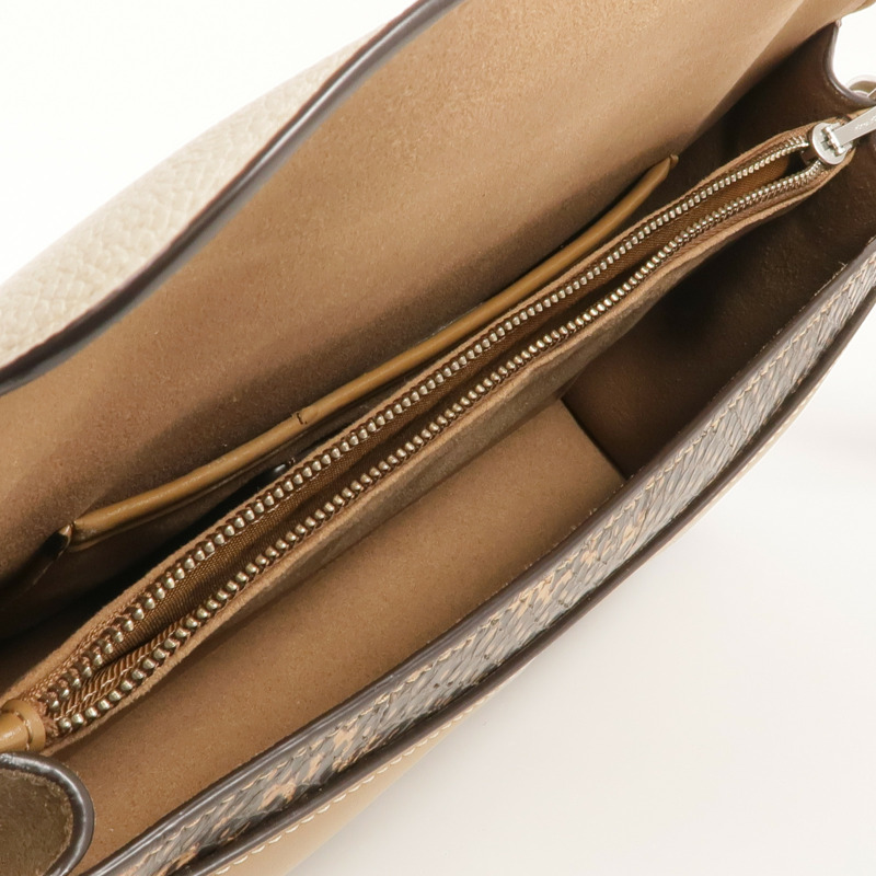 COACH 牛皮皮革2way Shoulder Bag銀扣手挽肩背兩用袋-12